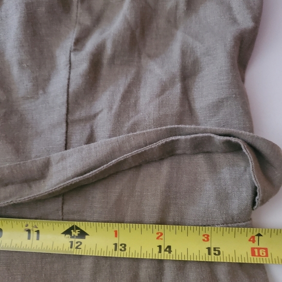 Tahari Linen Blend Jumpsuit Cropped Pants Tie Waist Tank Top Utility Minimalist - Picture 11 of 11